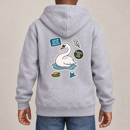 Calm on the Surface Kids' Hoodie - Badges of the Wild lead image