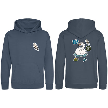 Calm on the Surface Kids' Hoodie - Badges of the Wild Airforce Blue colour variant image