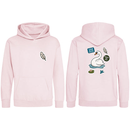 Calm on the Surface Kids' Hoodie - Badges of the Wild Baby Pink colour variant image