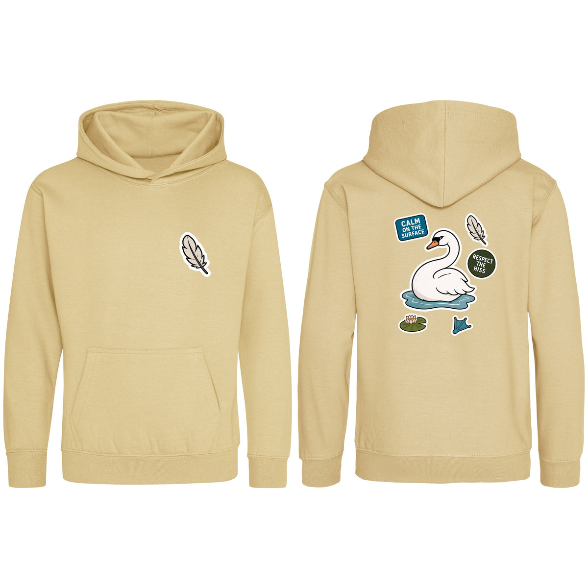 Calm on the Surface Kids' Hoodie - Badges of the Wild Desert Sand colour variant image
