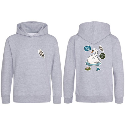 Calm on the Surface Kids' Hoodie - Badges of the Wild Heather Grey colour variant image