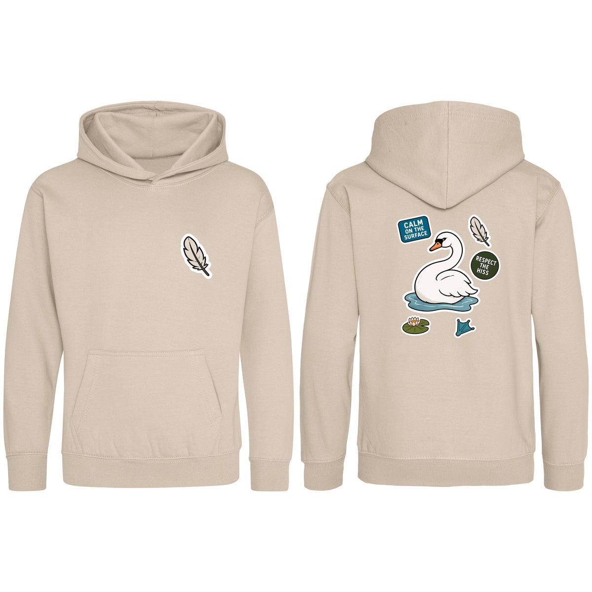 Calm on the Surface Kids' Hoodie - Badges of the Wild Natural Stone colour variant image