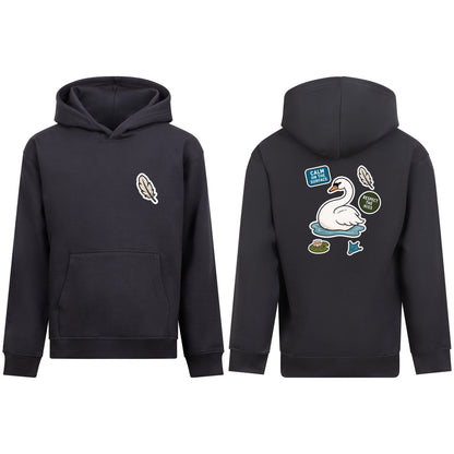 Calm on the Surface Kids' Hoodie - Badges of the Wild Solid Charcoal colour variant image