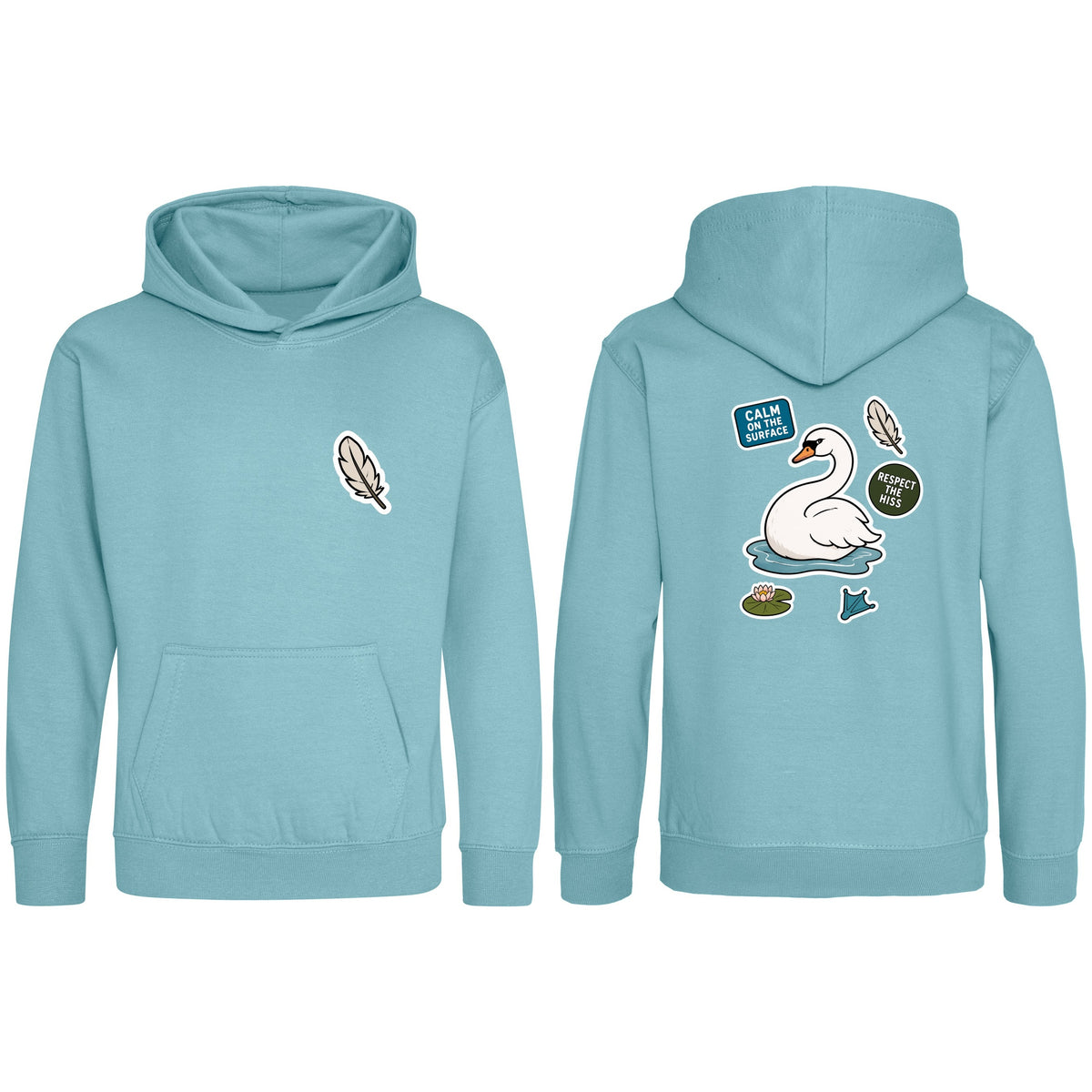 Calm on the Surface Kids' Hoodie - Badges of the Wild Seafoam colour variant image