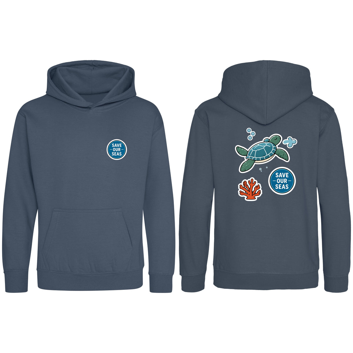 Save Our Seas Kids' Hoodie - Badges of the Wild Airforce Blue colour variant image