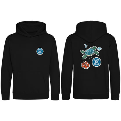 Save Our Seas Kids' Hoodie - Badges of the Wild Deep Black colour variant image