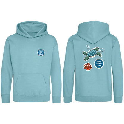 Save Our Seas Kids' Hoodie - Badges of the Wild Seafoam colour variant image