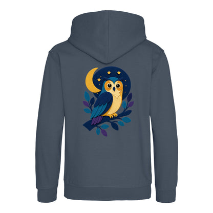 Owl in the Moonlight Kids' Hoodie - Felt & Fauna Airforce Blue colour variant image