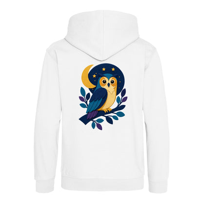 Owl in the Moonlight Kids' Hoodie - Felt & Fauna Arctic White colour variant image