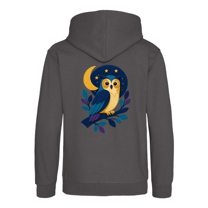 Owl in the Moonlight Kids' Hoodie - Felt & Fauna Charcoal colour variant image