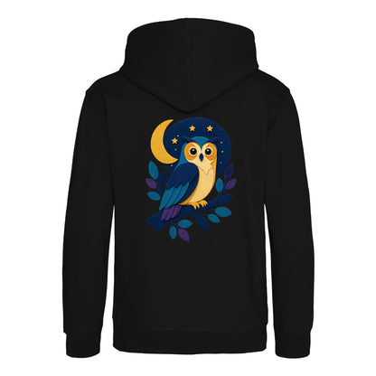 Owl in the Moonlight Kids' Hoodie - Felt & Fauna Deep Black colour variant image