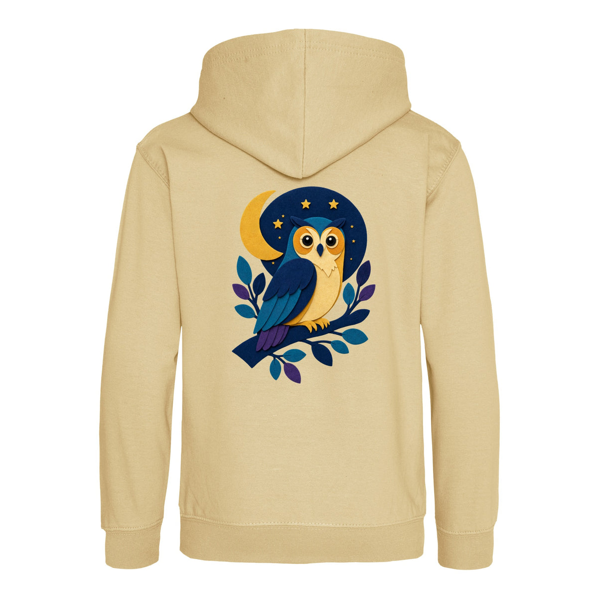 Owl in the Moonlight Kids' Hoodie - Felt & Fauna Desert Sand colour variant image