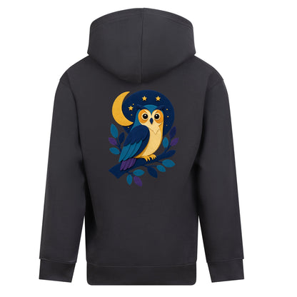 Owl in the Moonlight Kids' Hoodie - Felt & Fauna Solid Charcoal colour variant image
