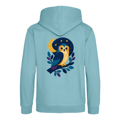 Owl in the Moonlight Kids' Hoodie - Felt & Fauna Seafoam colour variant image