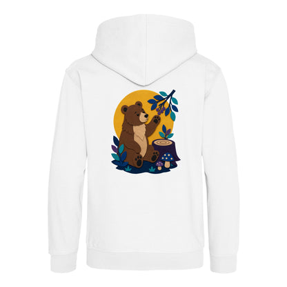 Bear's Woodland Wave Kids' Hoodie - Felt & Fauna Arctic White colour variant image