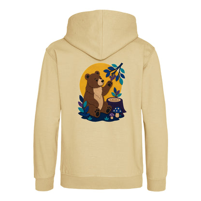 Bear's Woodland Wave Kids' Hoodie - Felt & Fauna Desert Sand colour variant image