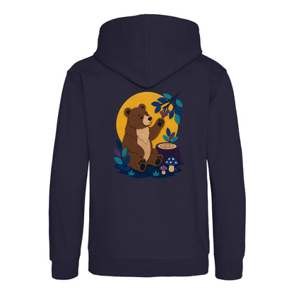 Bear's Woodland Wave Kids' Hoodie - Felt & Fauna French Navy colour variant image