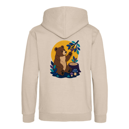 Bear's Woodland Wave Kids' Hoodie - Felt & Fauna Natural Stone colour variant image