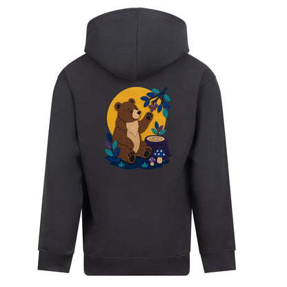 Bear's Woodland Wave Kids' Hoodie - Felt & Fauna Solid Charcoal colour variant image