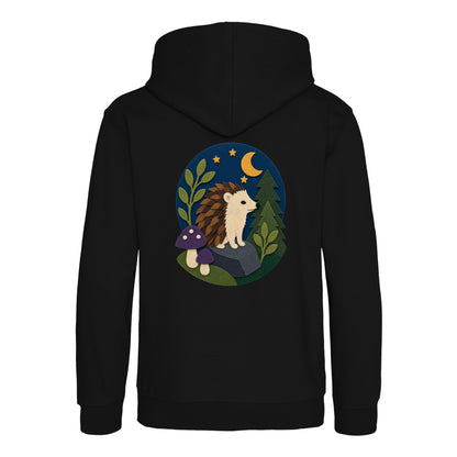 Hedgehog Under the Stars Kids' Hoodie - Felt & Fauna Deep Black colour variant image