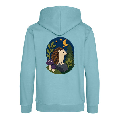 Hedgehog Under the Stars Kids' Hoodie - Felt & Fauna Seafoam colour variant image