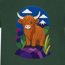 Highland Cow Among the Thistles Kids' Hoodie - Felt & Fauna gallery image 2