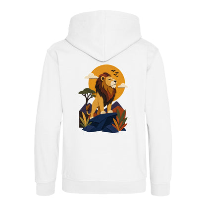 Lion on the Lookout Kids' Hoodie - Felt & Fauna Arctic White colour variant image