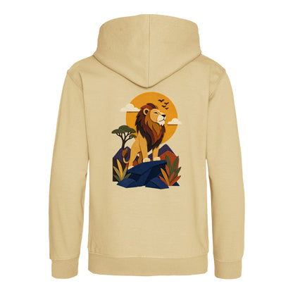 Lion on the Lookout Kids' Hoodie - Felt & Fauna Desert Sand colour variant image