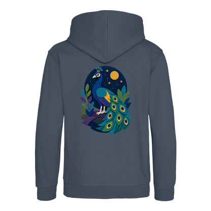 Peacock at Midnight Kids' Hoodie - Felt & Fauna Airforce Blue colour variant image