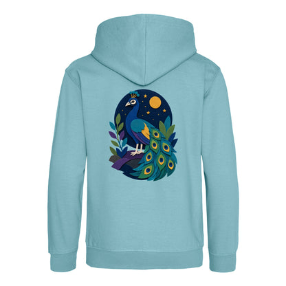Peacock at Midnight Kids' Hoodie - Felt & Fauna Seafoam colour variant image
