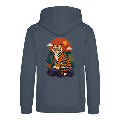 Tiger at Dusk Kids' Hoodie - Felt & Fauna Airforce Blue colour variant image