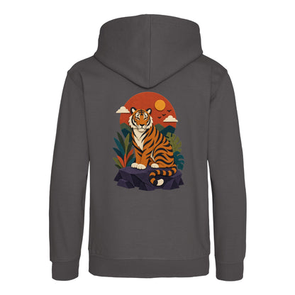 Tiger at Dusk Kids' Hoodie - Felt & Fauna Charcoal colour variant image