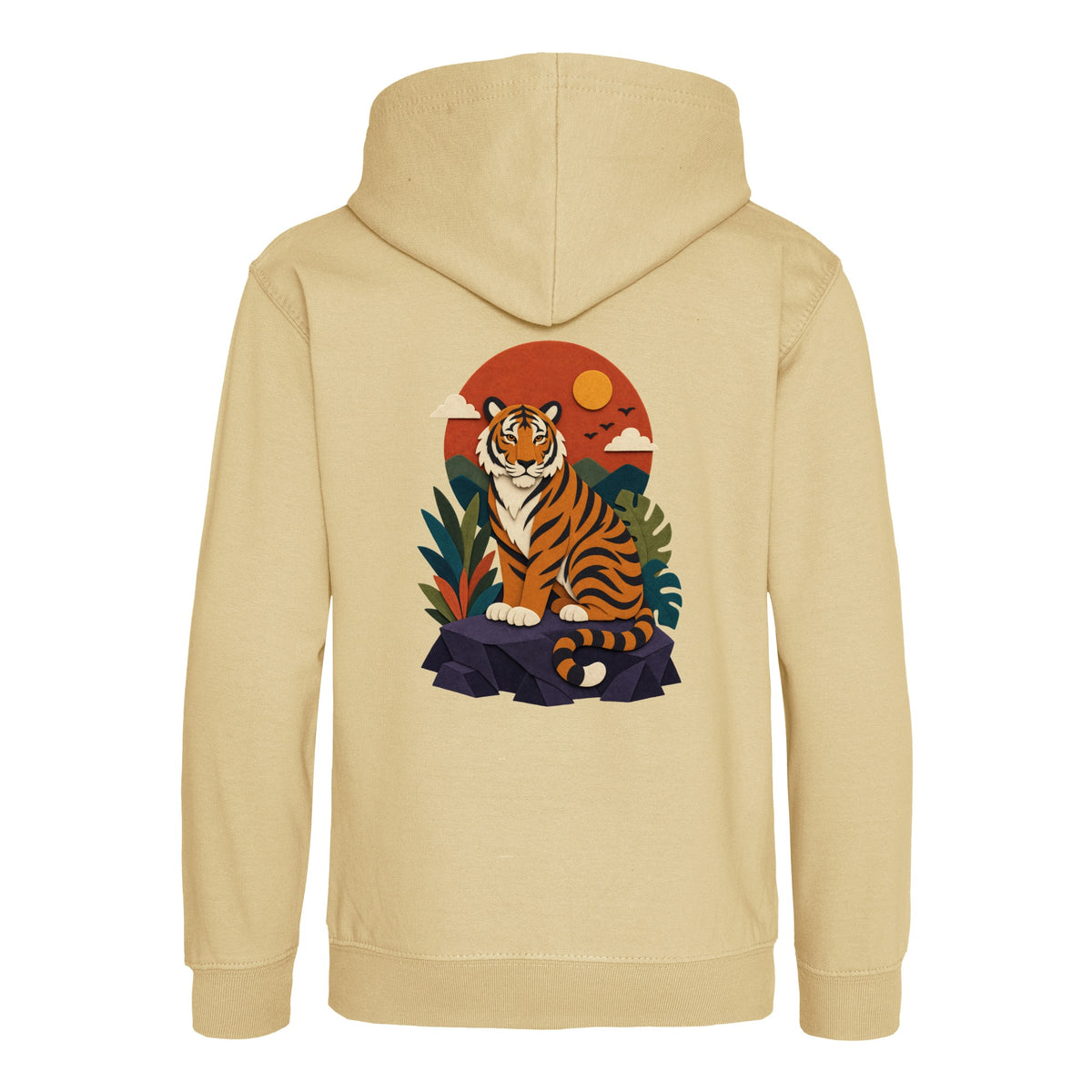 Tiger at Dusk Kids' Hoodie - Felt & Fauna Desert Sand colour variant image