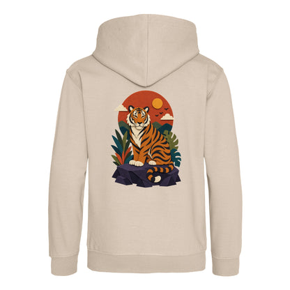 Tiger at Dusk Kids' Hoodie - Felt & Fauna Natural Stone colour variant image