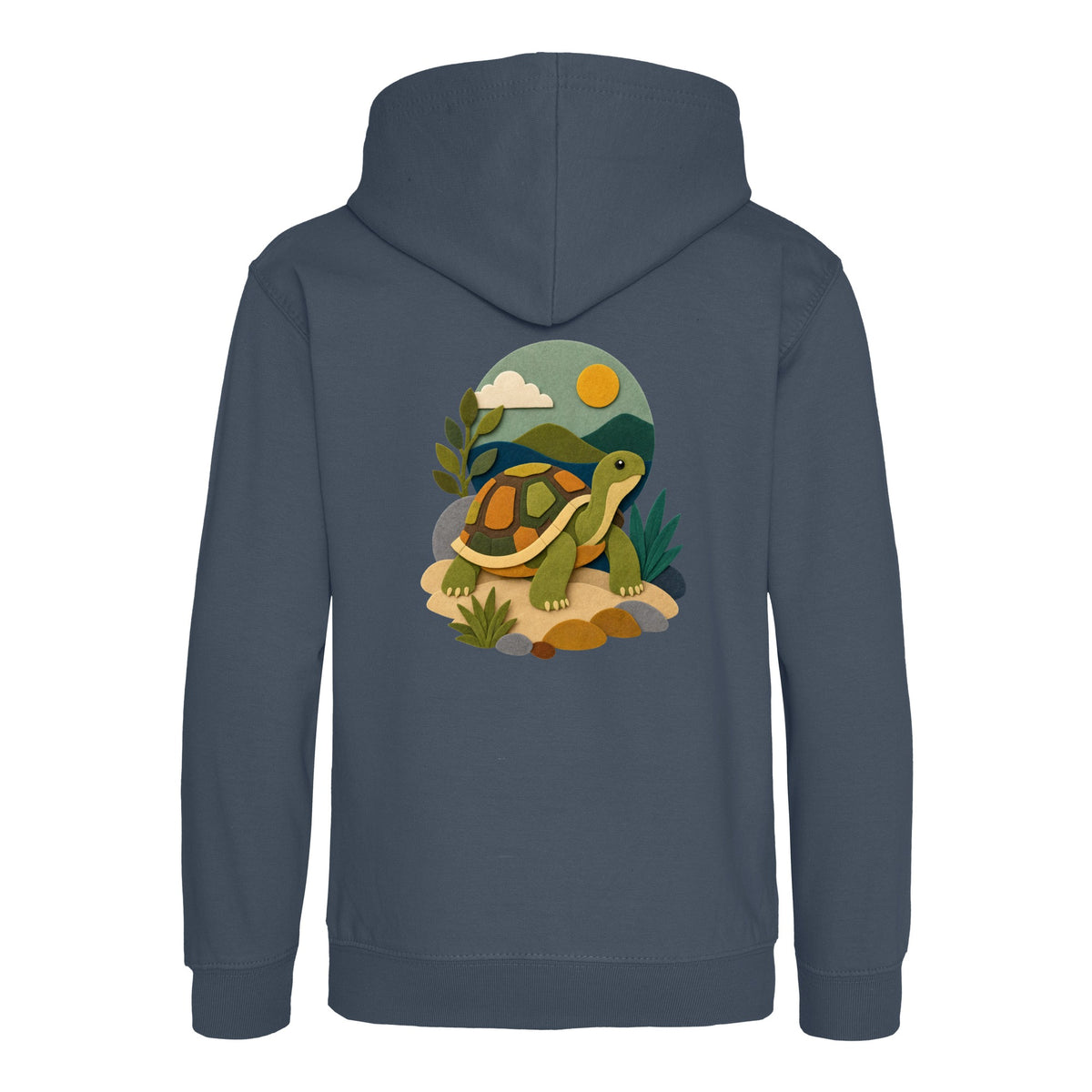 Tortoise on the Trail Kids' Hoodie - Felt & Fauna Airforce Blue colour variant image