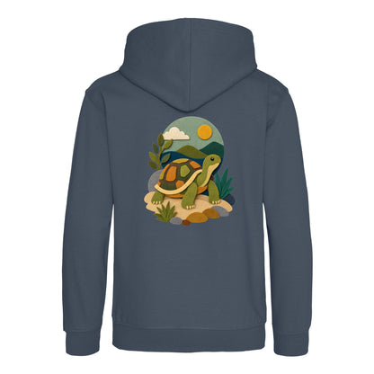 Tortoise on the Trail Kids' Hoodie - Felt & Fauna Airforce Blue colour variant image