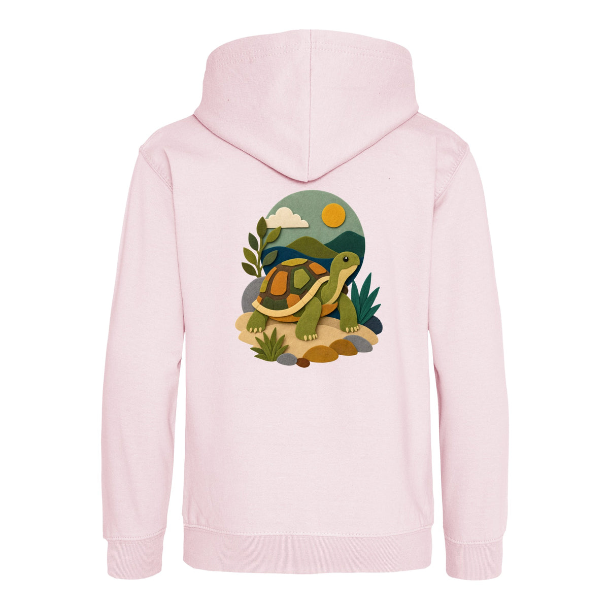 Tortoise on the Trail Kids' Hoodie - Felt & Fauna Baby Pink colour variant image