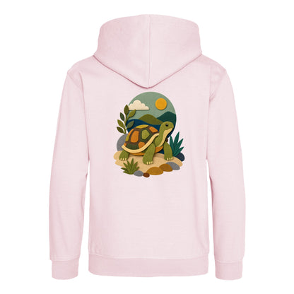 Tortoise on the Trail Kids' Hoodie - Felt & Fauna Baby Pink colour variant image