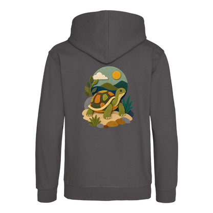Tortoise on the Trail Kids' Hoodie - Felt & Fauna Charcoal colour variant image