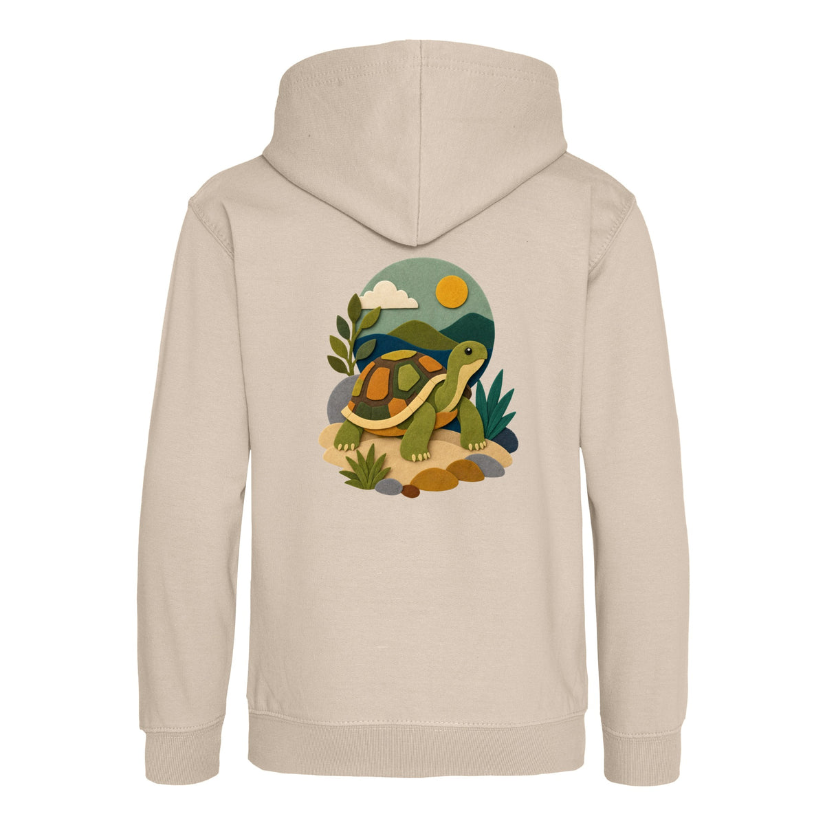 Tortoise on the Trail Kids' Hoodie - Felt & Fauna Natural Stone colour variant image