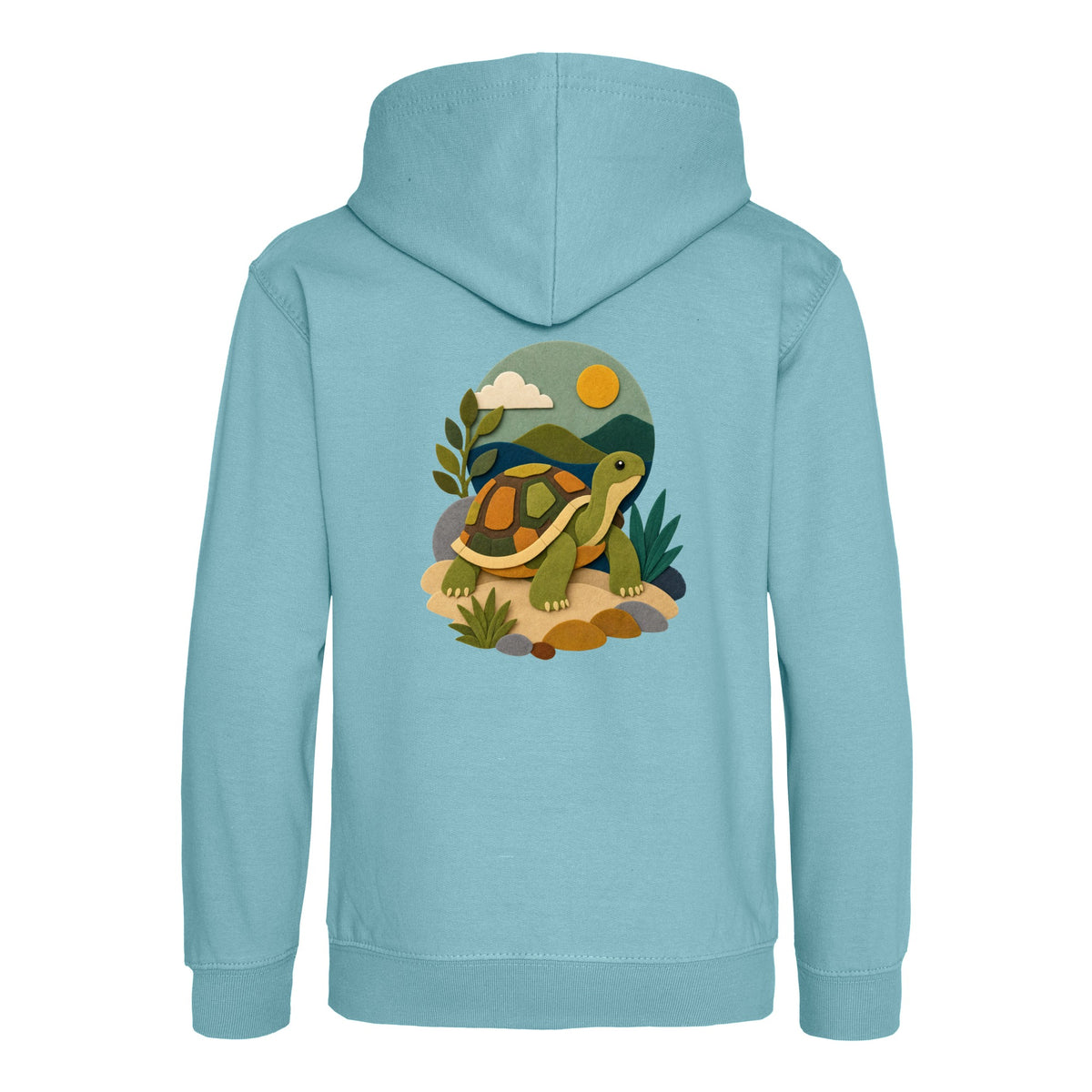 Tortoise on the Trail Kids' Hoodie - Felt & Fauna Seafoam colour variant image