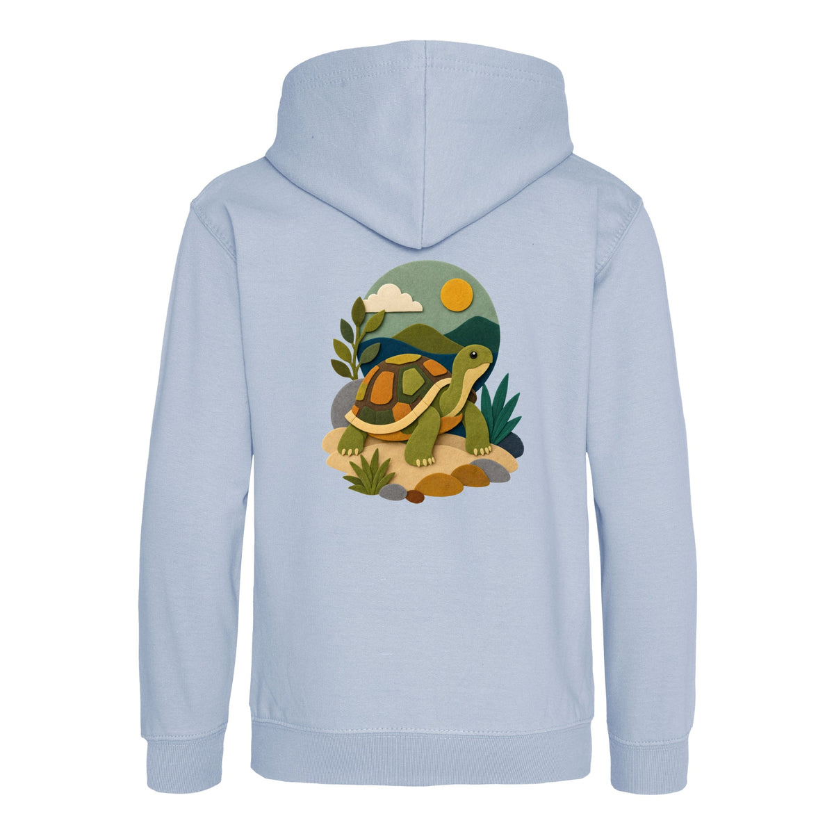 Tortoise on the Trail Kids' Hoodie - Felt & Fauna Sky Blue colour variant image