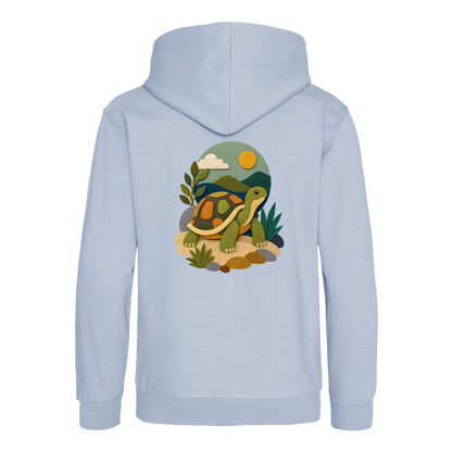 Tortoise on the Trail Kids' Hoodie - Felt & Fauna Sky Blue colour variant image