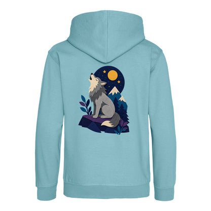 Wolf Beneath the Moon Kids' Hoodie - Felt & Fauna Seafoam colour variant image