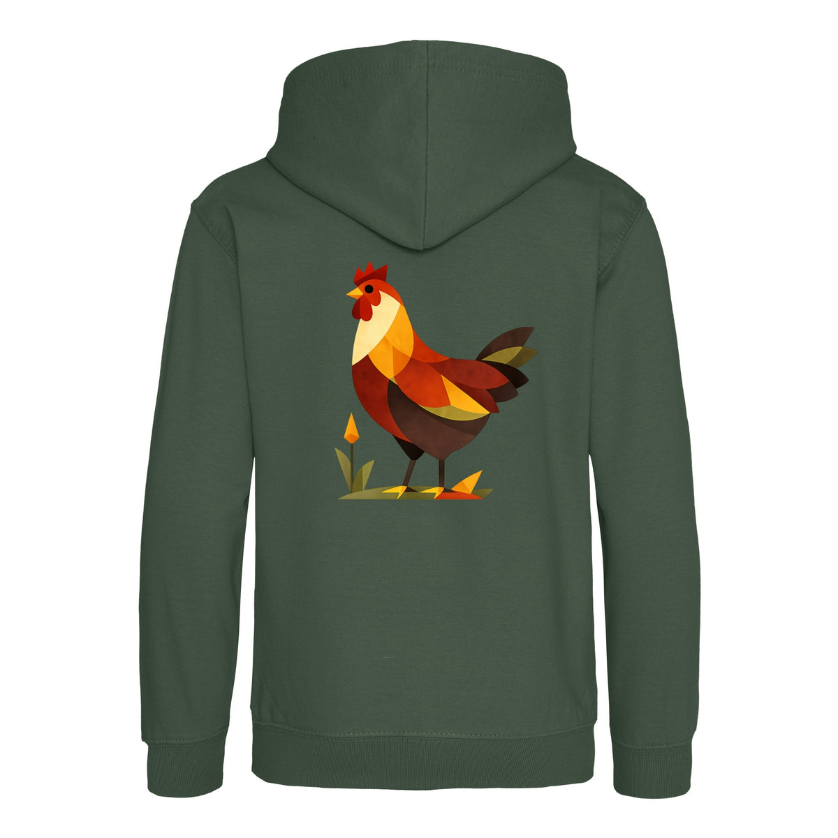 Cockerel at Dawn Kids' Hoodie - Prism Kingdom Bottle Green colour variant image