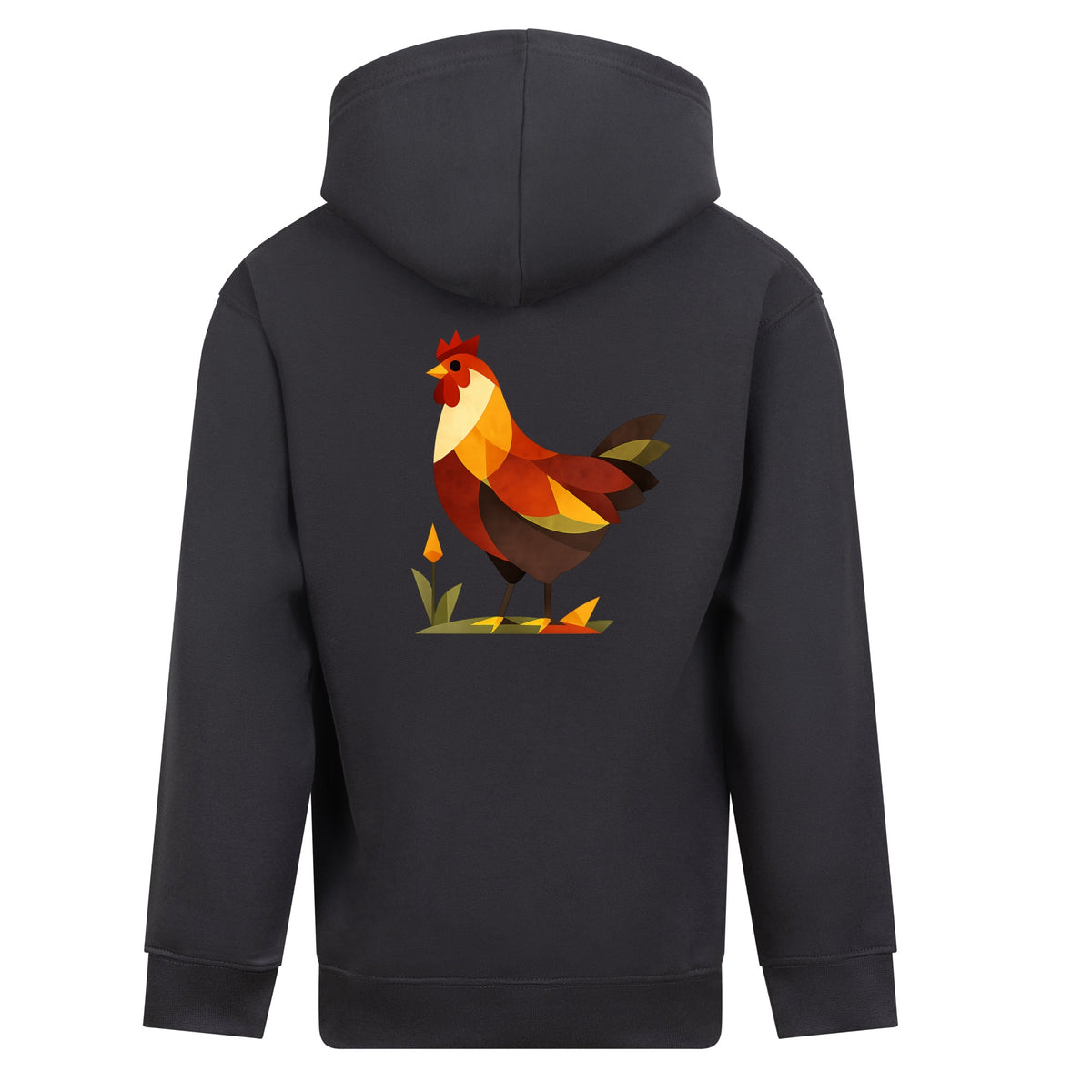 Cockerel at Dawn Kids' Hoodie - Prism Kingdom Solid Charcoal colour variant image
