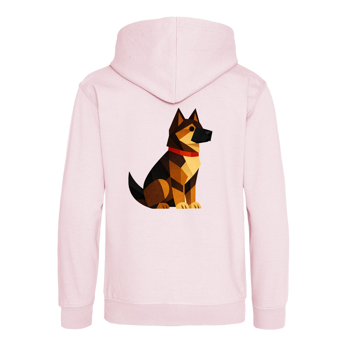 Watchful German Shepherd Kids' Hoodie - Prism Kingdom Baby Pink colour variant image