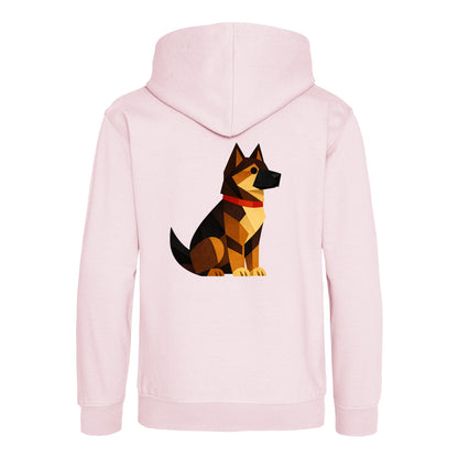 Watchful German Shepherd Kids' Hoodie - Prism Kingdom Baby Pink colour variant image