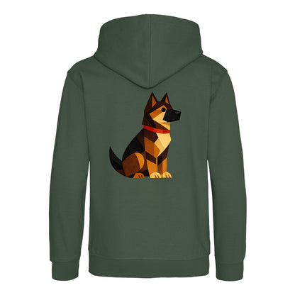 Watchful German Shepherd Kids' Hoodie - Prism Kingdom Bottle Green colour variant image
