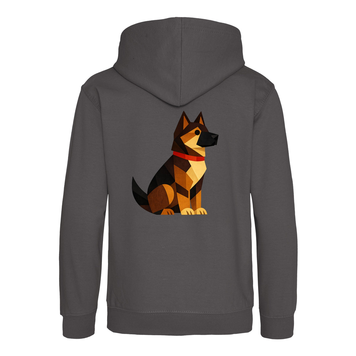 Watchful German Shepherd Kids' Hoodie - Prism Kingdom Charcoal colour variant image